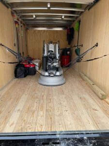 finished garage with floor coating